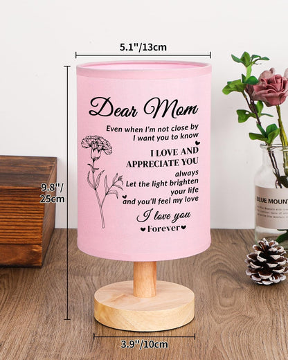 Gifts for Mom from Son, Table Lamp for Mom Birthday Gifts Pink
