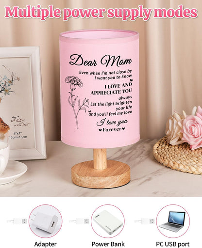 Gifts for Mom from Son, Table Lamp for Mom Birthday Gifts Pink