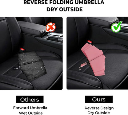 Inverted Umbrella for Rain, Compact Windproof Auto Open Close