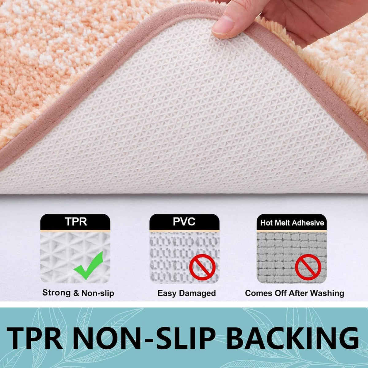 Microfiber U-Shaped Bathroom Rugs Sets 3 Piece, 24x16+30x20+24x20