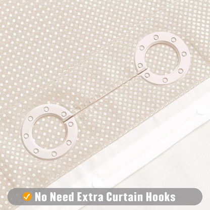 No Hook Weave Fabric Shower Curtain with Snap-in Liner Blush Pink,72x74