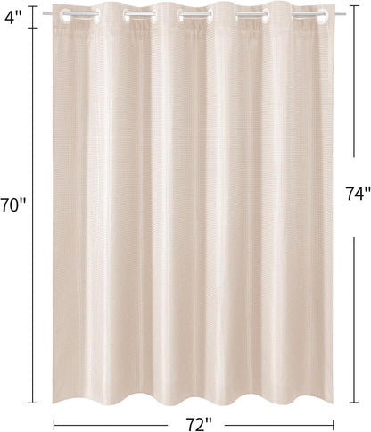 No Hook Weave Fabric Shower Curtain with Snap-in Liner Blush Pink,72x74