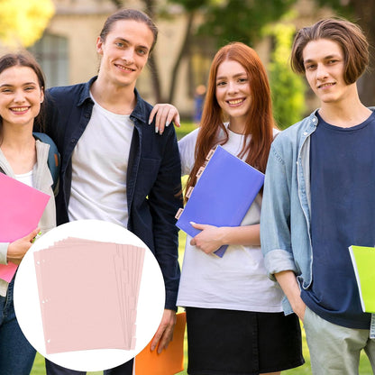 3 Ring Pink Binder Dividers with 8-Tabs, A4 Pink Binder Dividers, Sturdy Plastic Dividers, Aesthetic Dividers for Binder, Suitable for Notebooks and Binders, Tabs for Binder, 3 Hole Punch (Pink,A4)