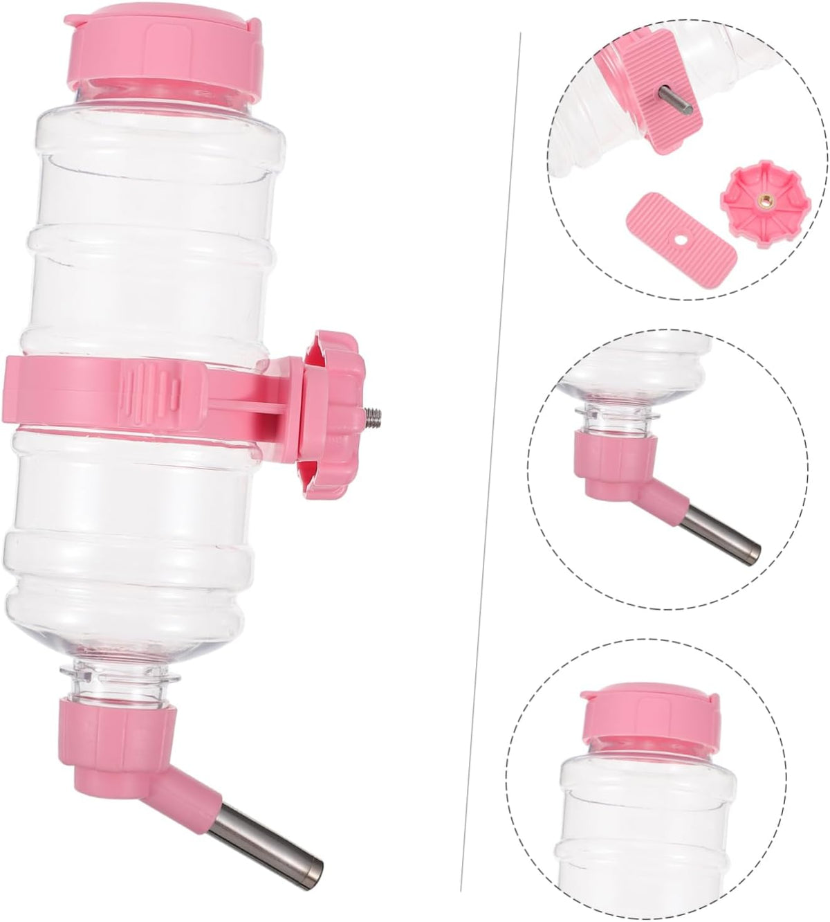 GANAZONO Safe Materials Pet Drinking Fountain Dog Water Holder Automatic Feeder No Leak Pink for Small Pets