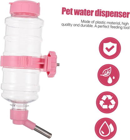 GANAZONO Safe Materials Pet Drinking Fountain Dog Water Holder Automatic Feeder No Leak Pink for Small Pets