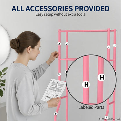 GloTika 3-Tier Over Toilet Storage, Anti-Wobble, Pink