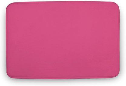Solid Plain Pink Bathroom Rug, Non Slip & Soft Absorbent Bath Mat Carpets for Bathroom 20" x 32"