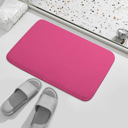 Solid Plain Pink Bathroom Rug, Non Slip & Soft Absorbent Bath Mat Carpets for Bathroom 20" x 32"