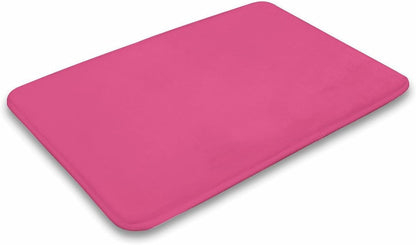 Solid Plain Pink Bathroom Rug, Non Slip & Soft Absorbent Bath Mat Carpets for Bathroom 20" x 32"