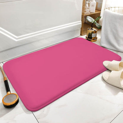 Solid Plain Pink Bathroom Rug, Non Slip & Soft Absorbent Bath Mat Carpets for Bathroom 20" x 32"