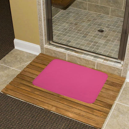 Solid Plain Pink Bathroom Rug, Non Slip & Soft Absorbent Bath Mat Carpets for Bathroom 20" x 32"