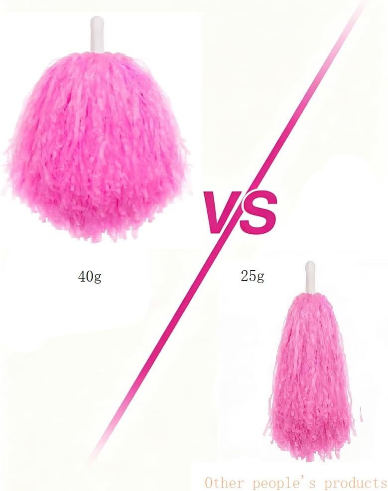 4 Pcs 10 Inch Pink Pom Poms and Thunder Sticks