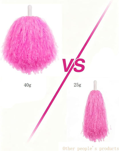 4 Pcs 10 Inch Pink Pom Poms and Thunder Sticks