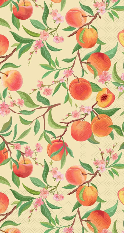 IHR Ideal Home Range Dinner Napkins Disposable 3-Ply Paper Guest Hand Towels Party Supplies, 8.25" x 4.5", Peach Lover, 16-Count
