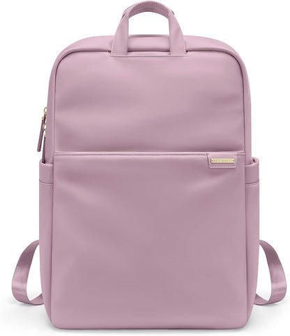 Slim Laptop Backpack for Women, Lightweight Business Backpack for Women Computer Bag Purse for Commuting, Fit 14Inch, Pink Purple