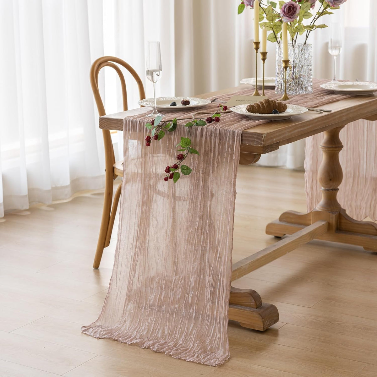Cheesecloth Table Runner Summer Boho Wedding Birthday Party Home Decor