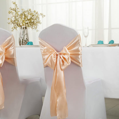 12 Pack Peach Satin Table Runner 12 x 108 Inch