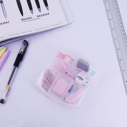 Mini Office Supply Kits Small Stapler for Student Office (Pink)