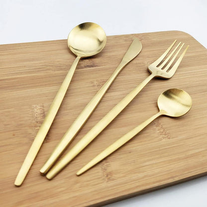 4Pcs Matte Tea Spoon Cutlery Stainless Steel Coffee Silverware Small Stirring Tableware Kitchen Flatware 5.11" Silver Pink