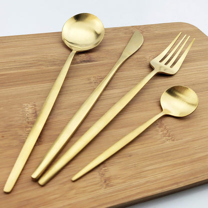 4Pcs Matte Tea Spoon Cutlery Stainless Steel Coffee Silverware Small Stirring Tableware Kitchen Flatware 5.11" Silver Pink