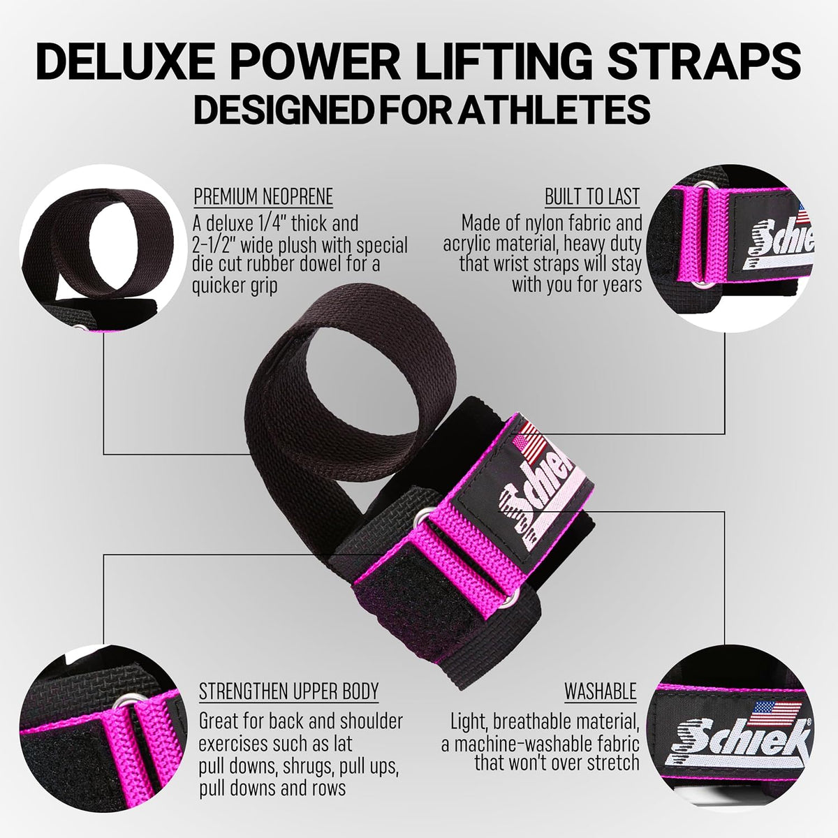 Sports 1000-PLS Deluxe Power Lifting Wrist Straps - Weight Lifting Wrist Wraps