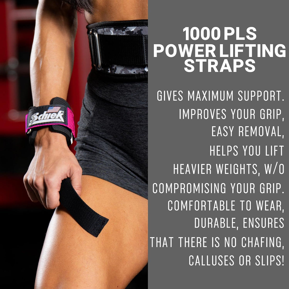Sports 1000-PLS Deluxe Power Lifting Wrist Straps - Weight Lifting Wrist Wraps