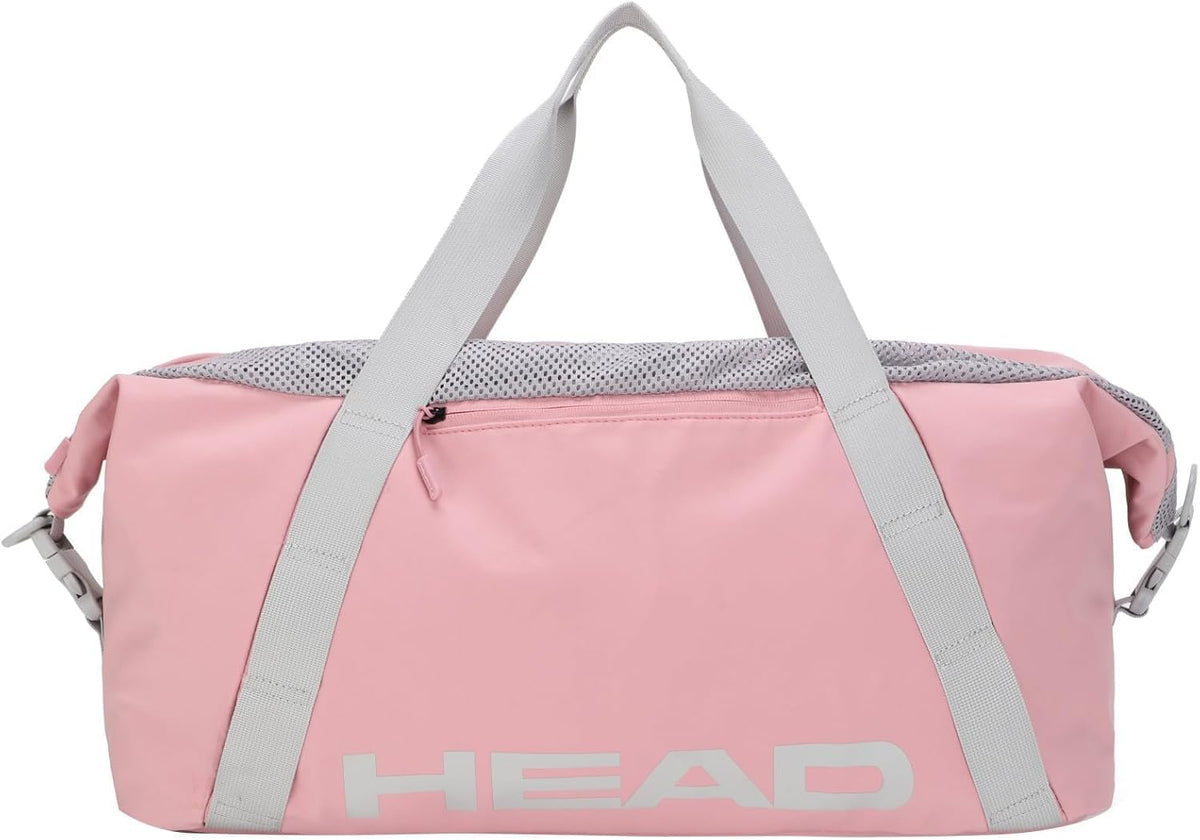45L Pink Waterproof Gym Duffel Bag for Women, Large Capacity Weekender Overnight Bag with Detachable Strap, Lightweight Travel Tote for Fitness, Yoga & Business Trips