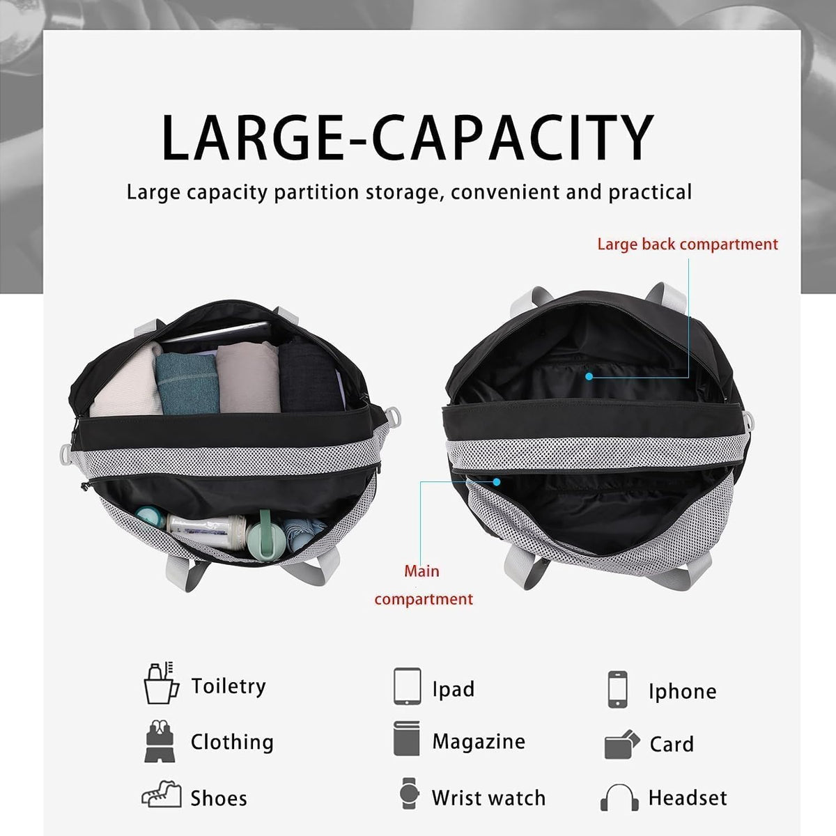 45L Pink Waterproof Gym Duffel Bag for Women, Large Capacity Weekender Overnight Bag with Detachable Strap, Lightweight Travel Tote for Fitness, Yoga & Business Trips