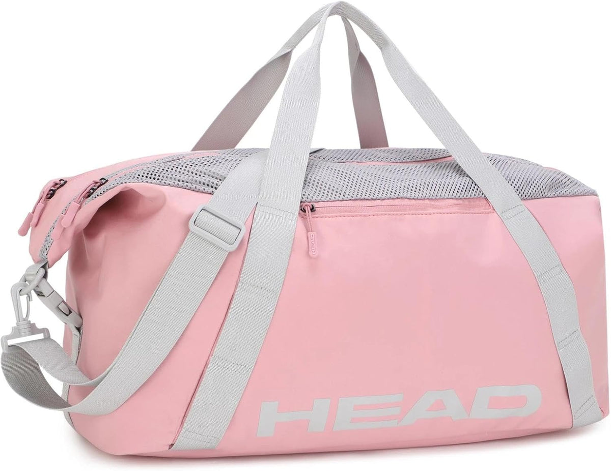 45L Pink Waterproof Gym Duffel Bag for Women, Large Capacity Weekender Overnight Bag with Detachable Strap, Lightweight Travel Tote for Fitness, Yoga & Business Trips