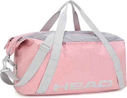45L Pink Waterproof Gym Duffel Bag for Women, Large Capacity Weekender Overnight Bag with Detachable Strap, Lightweight Travel Tote for Fitness, Yoga & Business Trips