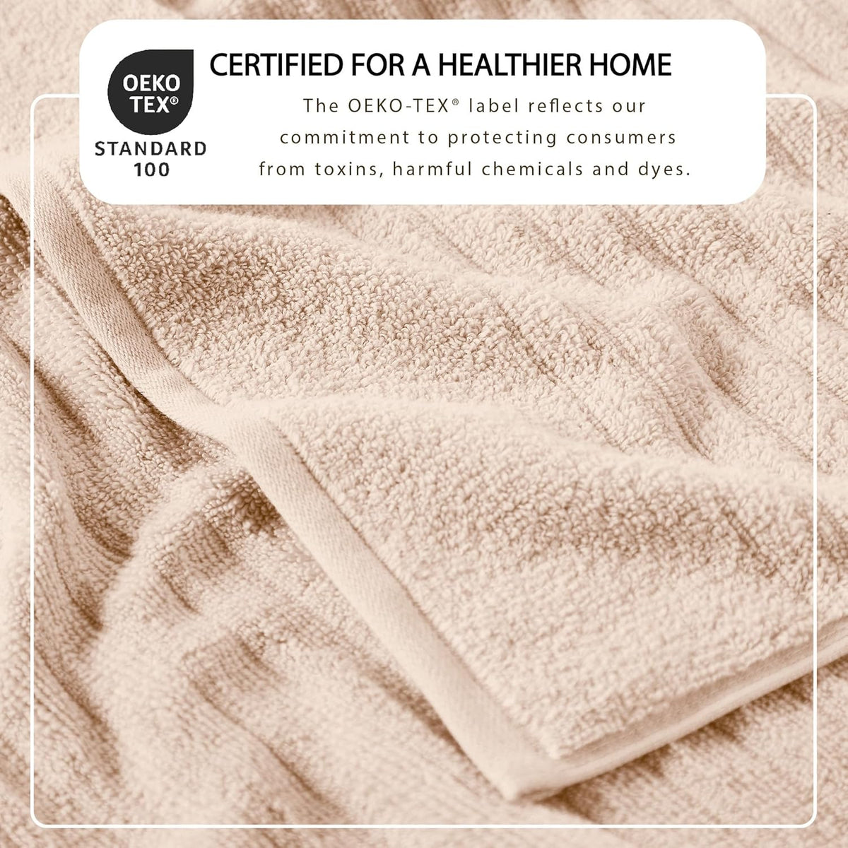 Bath Towel Set - 100% Cotton 6 Piece Towel Set - Absorbent & Quick-Dry Towels for Bathroom (Pink Sand)