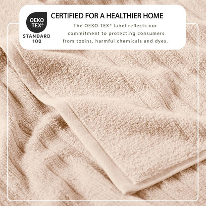 Bath Towel Set - 100% Cotton 6 Piece Towel Set - Absorbent & Quick-Dry Towels for Bathroom (Pink Sand)