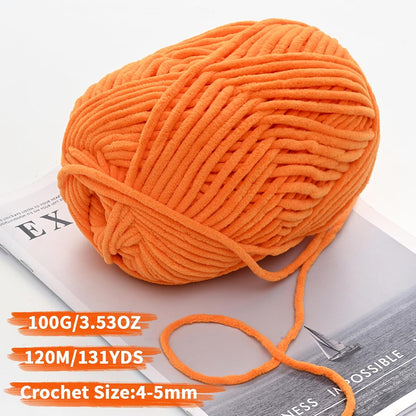 Chenille Yarn for Crocheting, Size 5 Bulky,3 Peach Pink