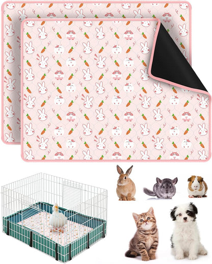 2‑Pack Guinea Pig Cage Liners, 18''X24'' Pet Pee Pad Bedding, Pink