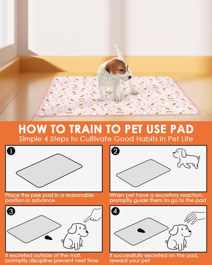 2‑Pack Guinea Pig Cage Liners, 18''X24'' Pet Pee Pad Bedding, Pink