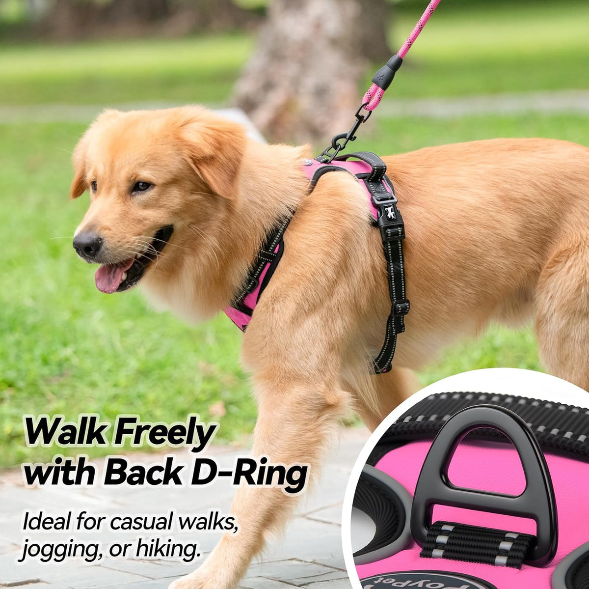 No Pull Dog Harness Medium with Front Clip & Neck Release Buckle