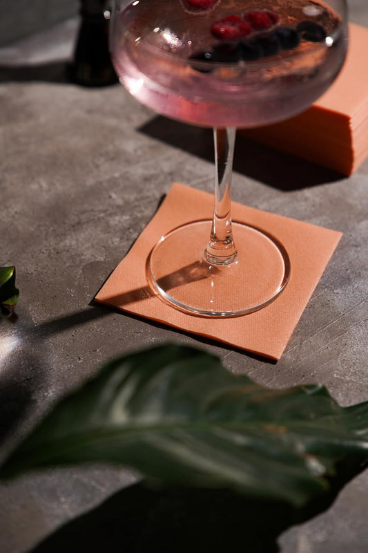 Cocktail Napkins, 100 Pack Disposable Luxury Linen Like Airlaid Beverage Napkins, Soft, Absorbent, Restaurant Bar Cocktail Napkins for Kitchen, Parties, Weddings,Dinners or Events (Peach)
