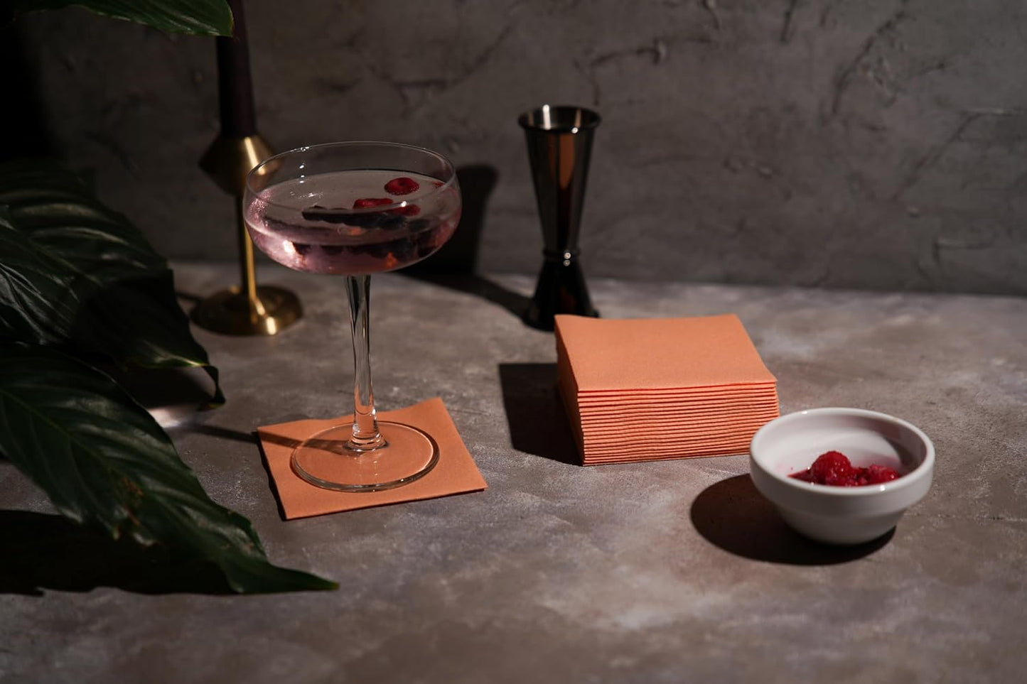 Cocktail Napkins, 100 Pack Disposable Luxury Linen Like Airlaid Beverage Napkins, Soft, Absorbent, Restaurant Bar Cocktail Napkins for Kitchen, Parties, Weddings,Dinners or Events (Peach)