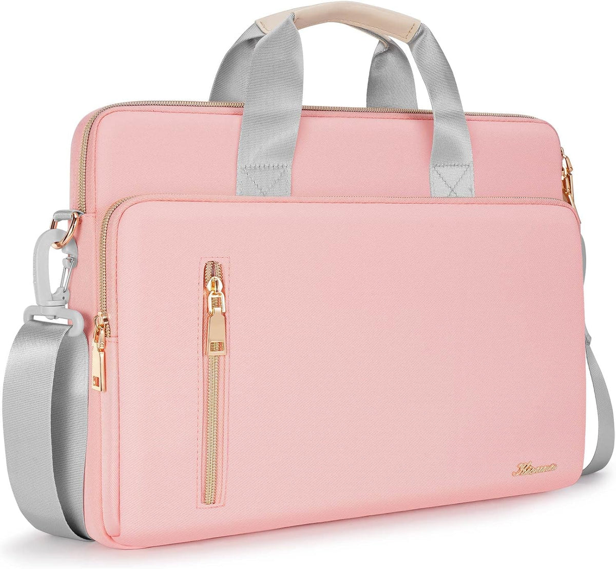 Laptop Bag Case 14 Inch Shoulder Sleeve Briefcase For 15" Macbook air M3 2024 M2/IdeaPad Slim 3i 14"/14" Yoga Slim Pro X/14 Lenovo IdeaPad 3i Gen/Flex 5/14.4" Surface Laptop Studio 2,Pink