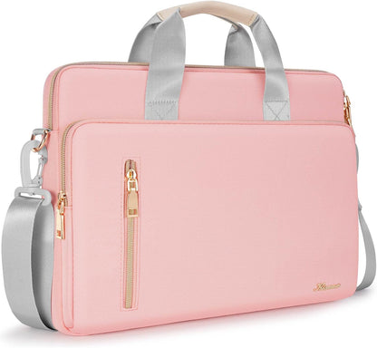 Laptop Bag Case 14 Inch Shoulder Sleeve Briefcase For 15" Macbook air M3 2024 M2/IdeaPad Slim 3i 14"/14" Yoga Slim Pro X/14 Lenovo IdeaPad 3i Gen/Flex 5/14.4" Surface Laptop Studio 2,Pink