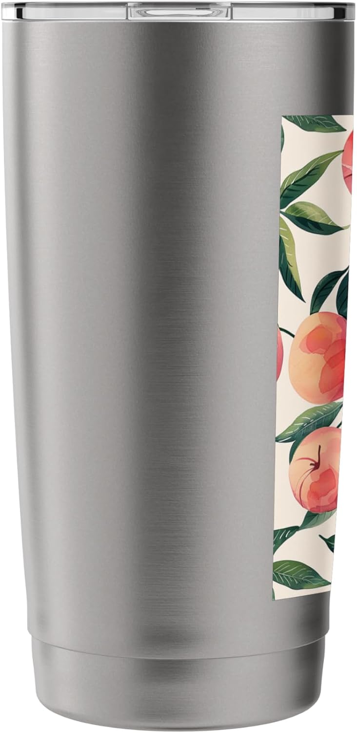 Cute Vintage Fruit Pattern Art Peach Stainless Steel Insulated Tumbler