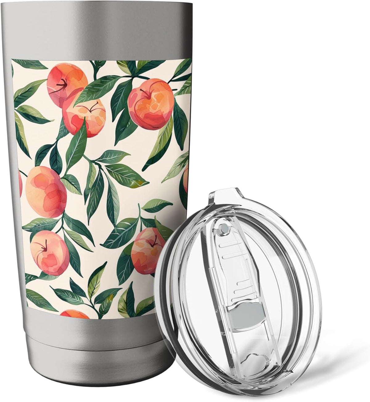Cute Vintage Fruit Pattern Art Peach Stainless Steel Insulated Tumbler