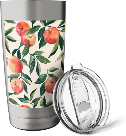 Cute Vintage Fruit Pattern Art Peach Stainless Steel Insulated Tumbler