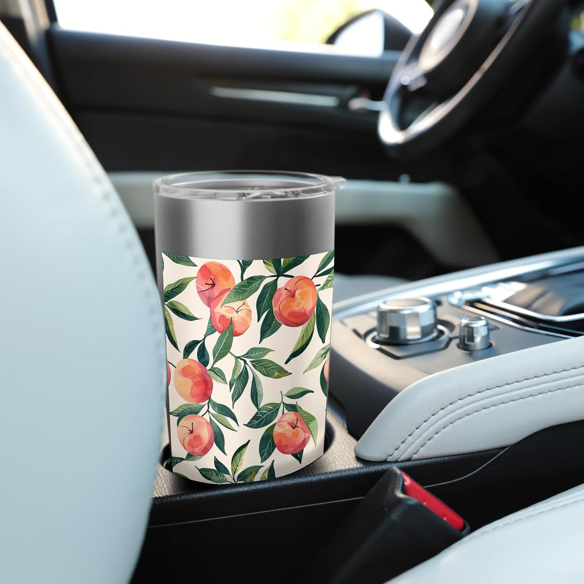Cute Vintage Fruit Pattern Art Peach Stainless Steel Insulated Tumbler