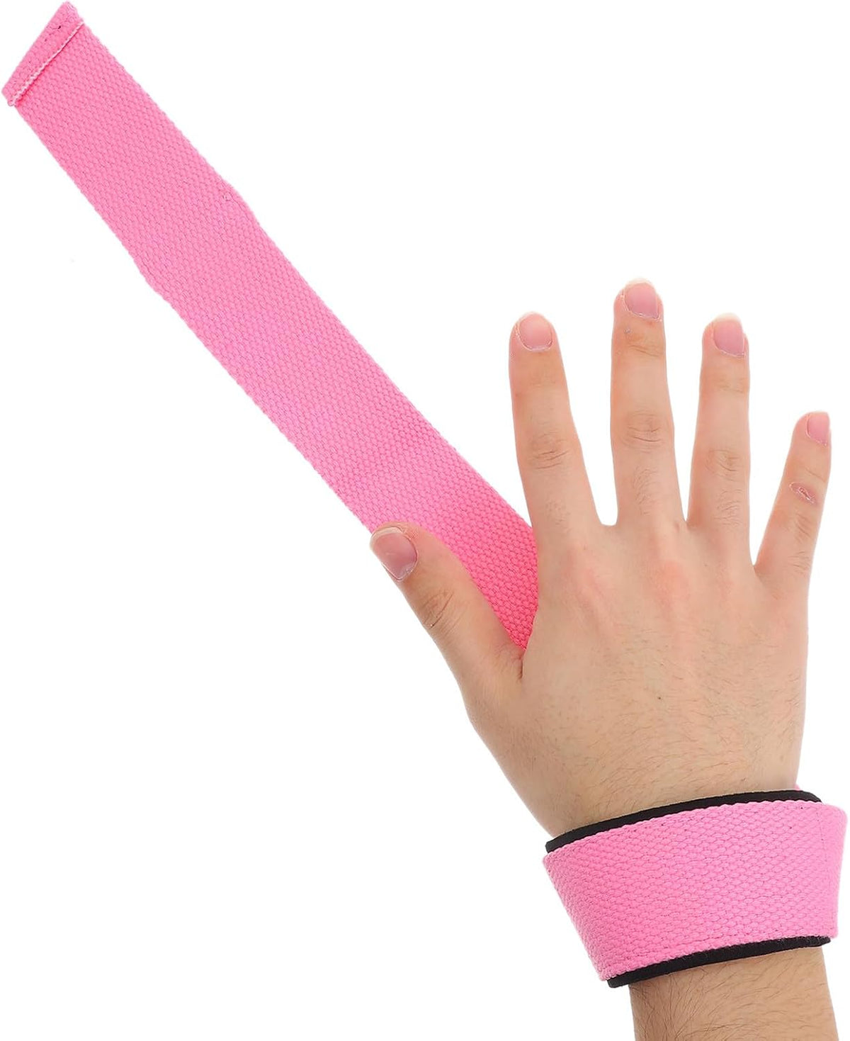 Wrist Strap Weightlifting Wraps 1 Pair Pink Silicone Anti-Slip Fitness Wrist Protector Grip Support for Gym Training and Deadlifting