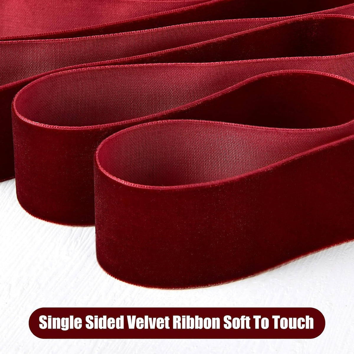 2" X 20 Yards Peach Velvet Ribbon for Christmas Tree Wreath Decoration Handmade Crafts Ornaments Gift Wrapping & Bow Making