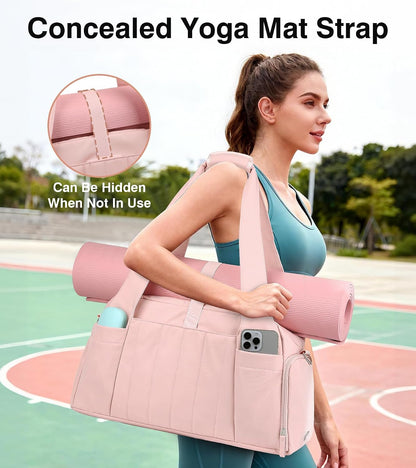 Marvolia Gym Bag for Women with Yoga Mat Holder