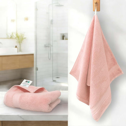 Pink Hand Towels 2 Pack, 100% Cotton, 13x29 in