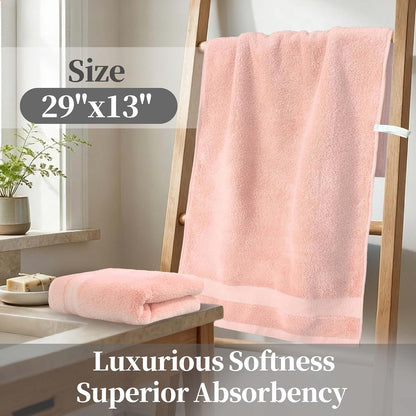 Pink Hand Towels 2 Pack, 100% Cotton, 13x29 in