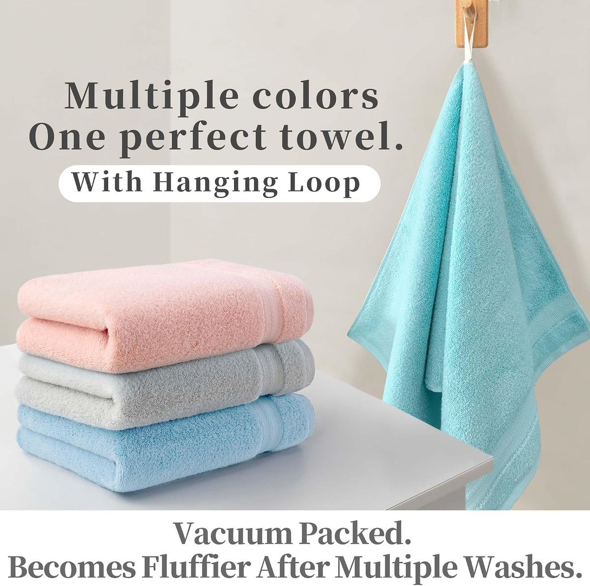 Pink Hand Towels 2 Pack, 100% Cotton, 13x29 in